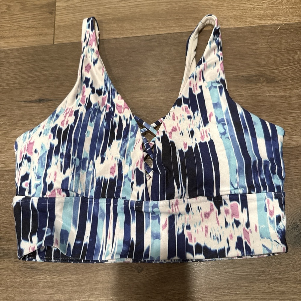 GAP Blue and Pink Strappy Sports Bra